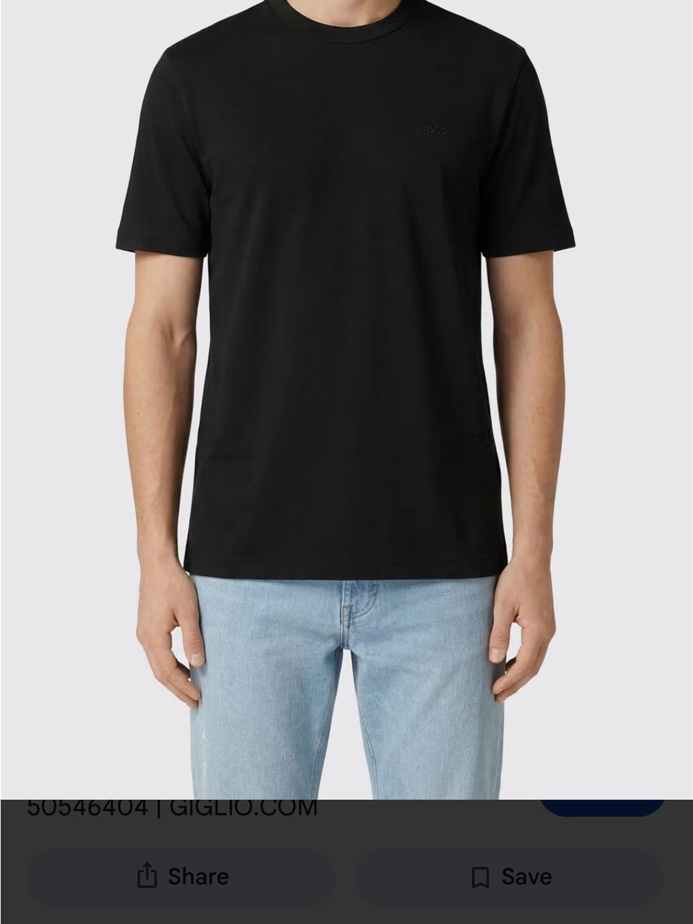 Boss Men's Black Crew Neck Short Sleeve Tee